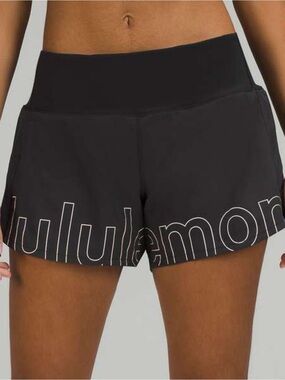 Lululemon Speed Up Mid-Rise Lined Short Sz 4/4" *Graphic